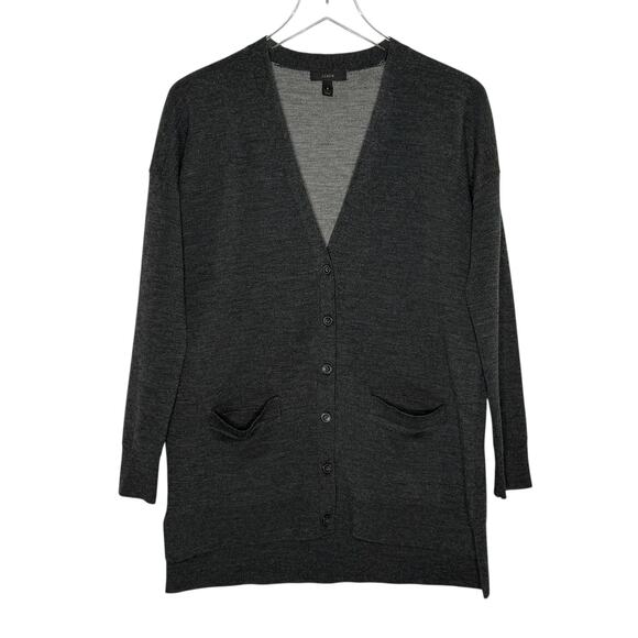 J.Crew Merino Wool Double Knit Cardigan S V Neck Grandpa Academia Preppy - Picture 1 of 10